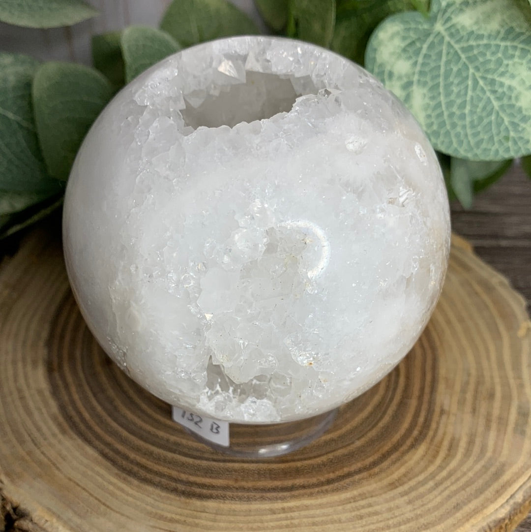 White Agate Druzy Sphere