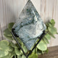 Moss Agate Diamonds with Stand