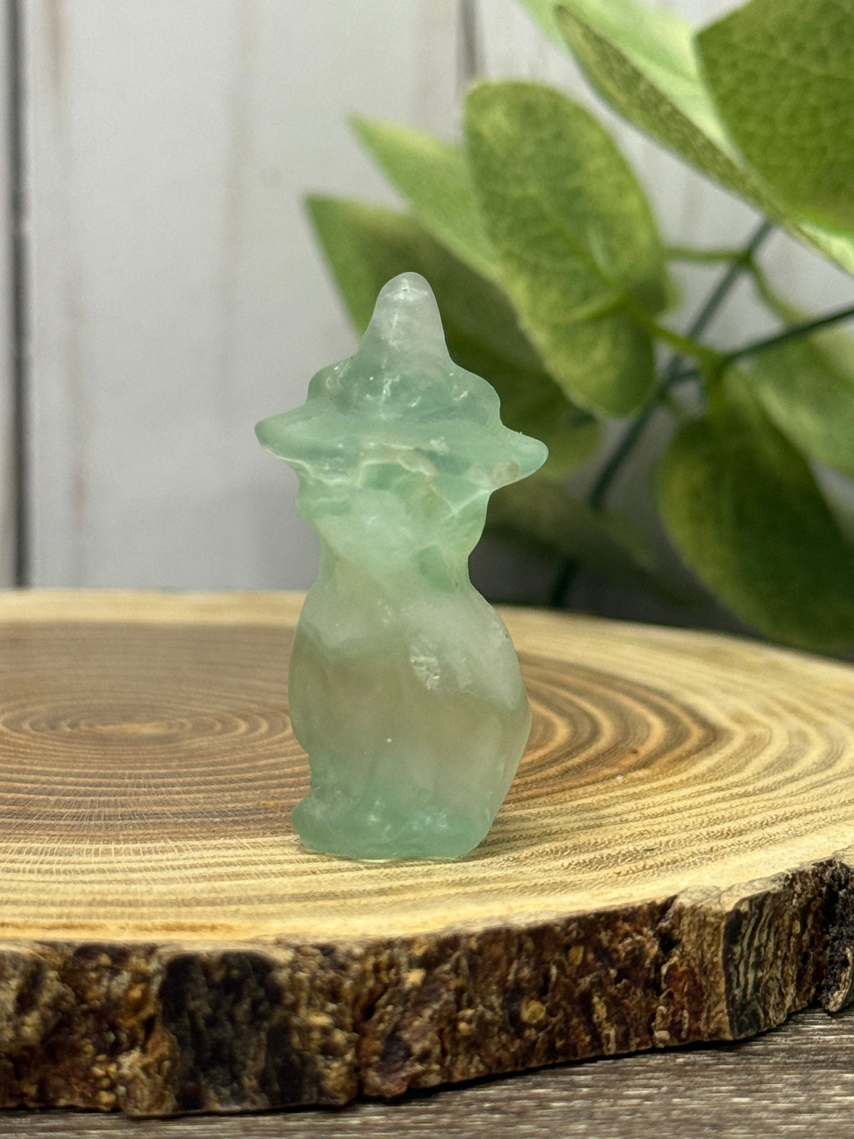 Crystal Cats with Hats Carvings