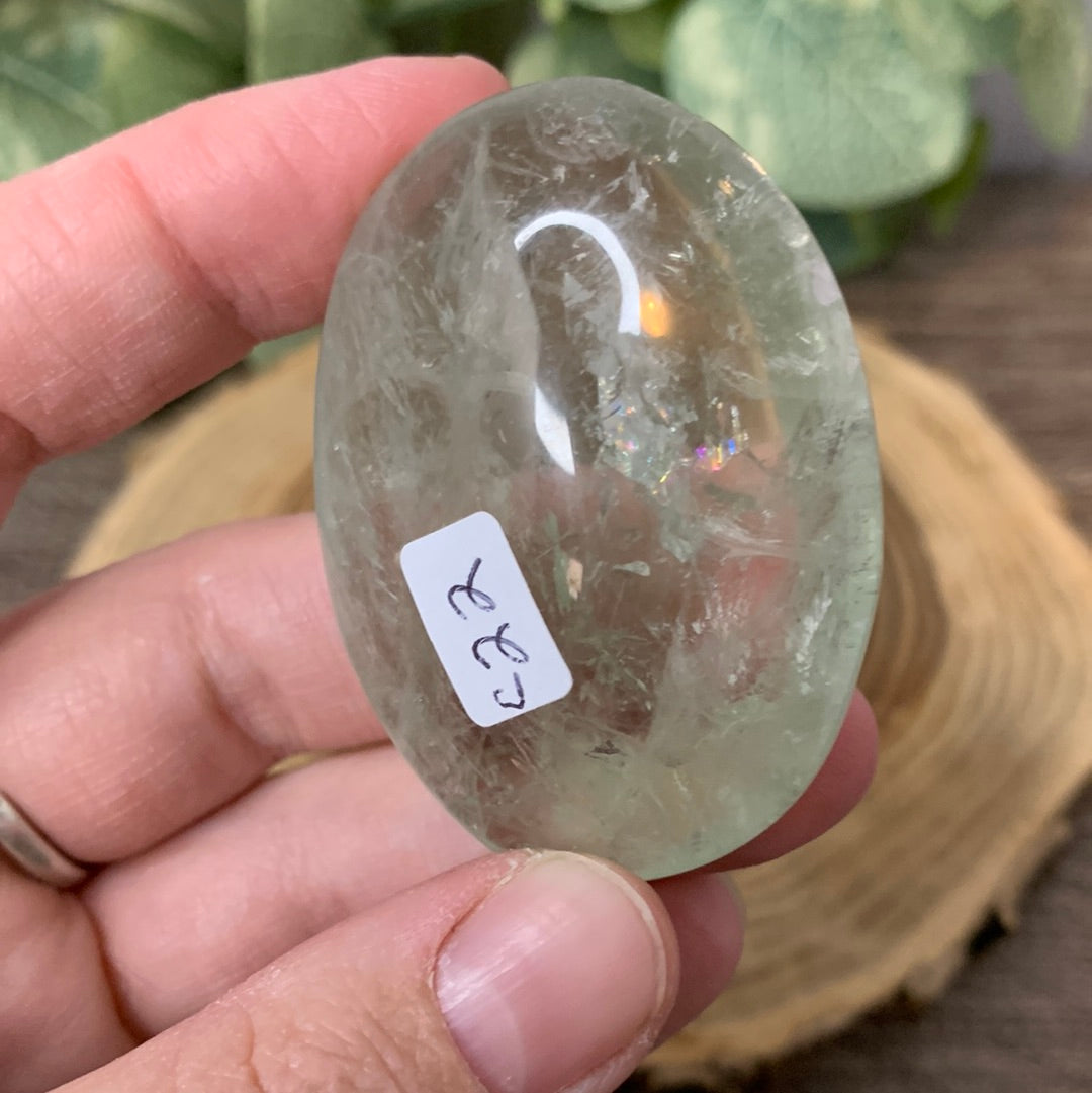 Prasiolite (Green Amethyst) Palm Stone