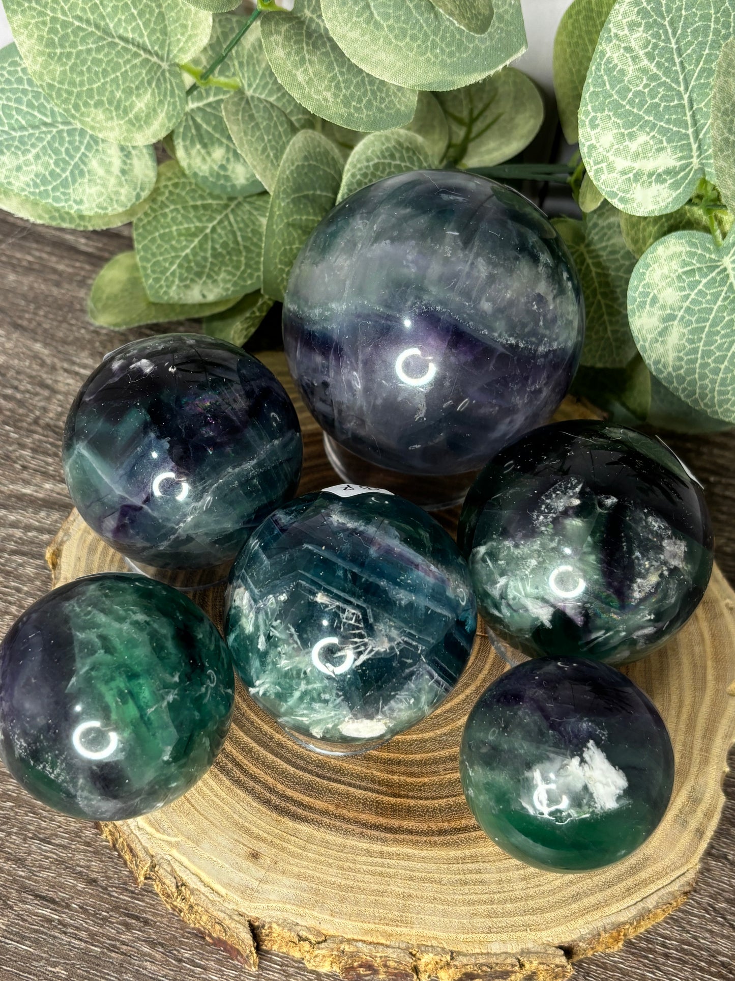 Snowflake Fluorite Spheres