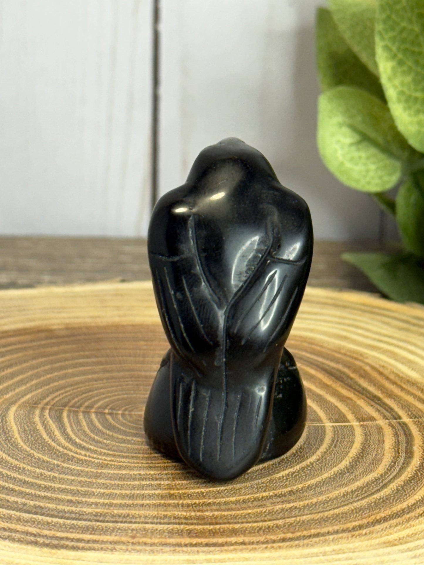 Raven Obsidian Carving - Medium SIze