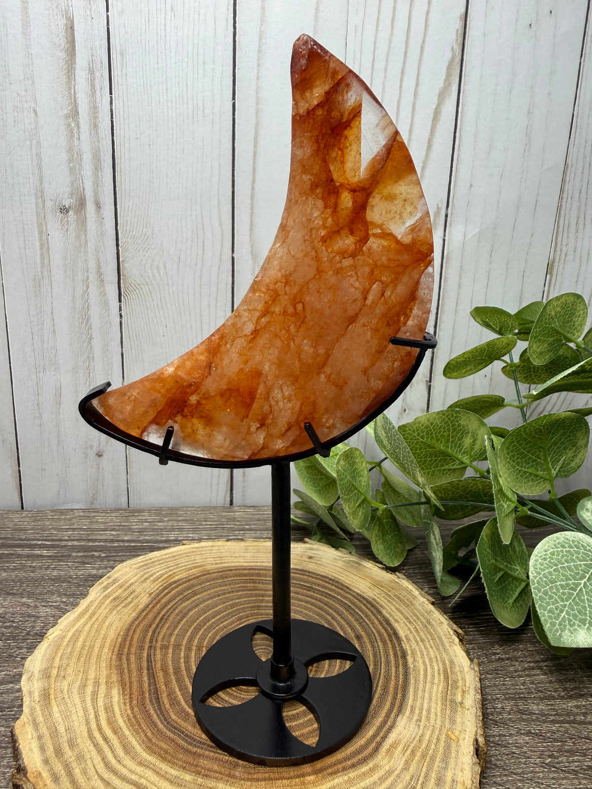 Fire Quartz Moons on Stands