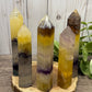 Fluorite Towers Larger - Yellow and Purple
