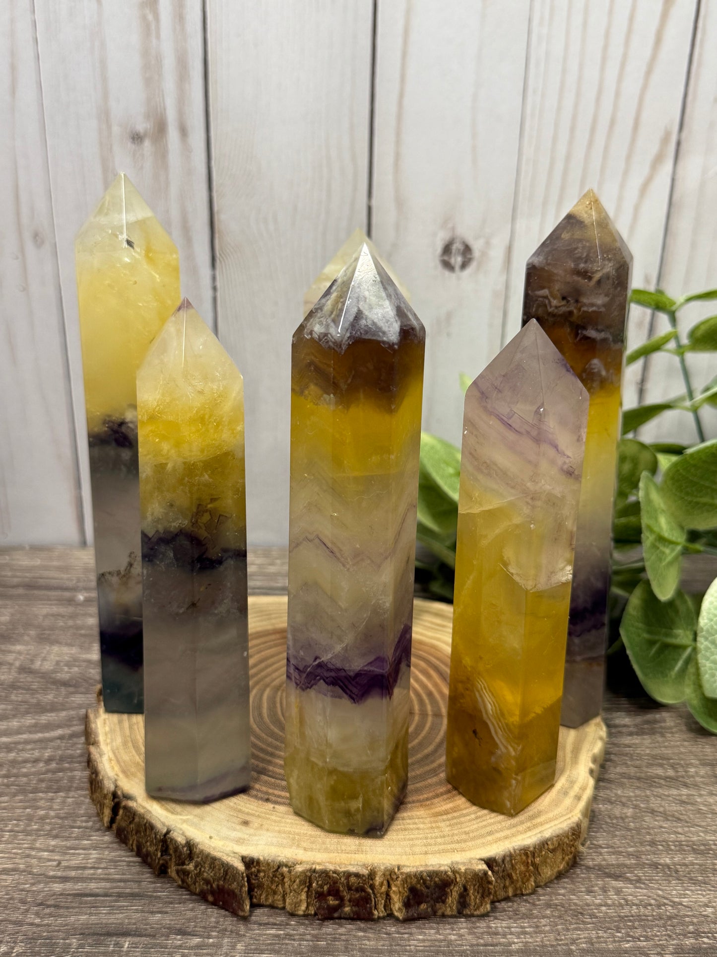 Fluorite Towers Larger - Yellow and Purple