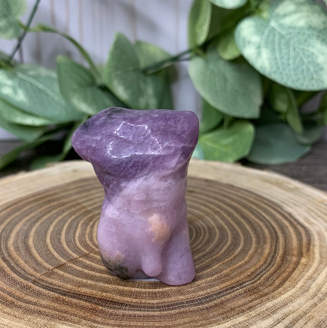 Male Body Crystal Carvings - Lepidolite - Medium