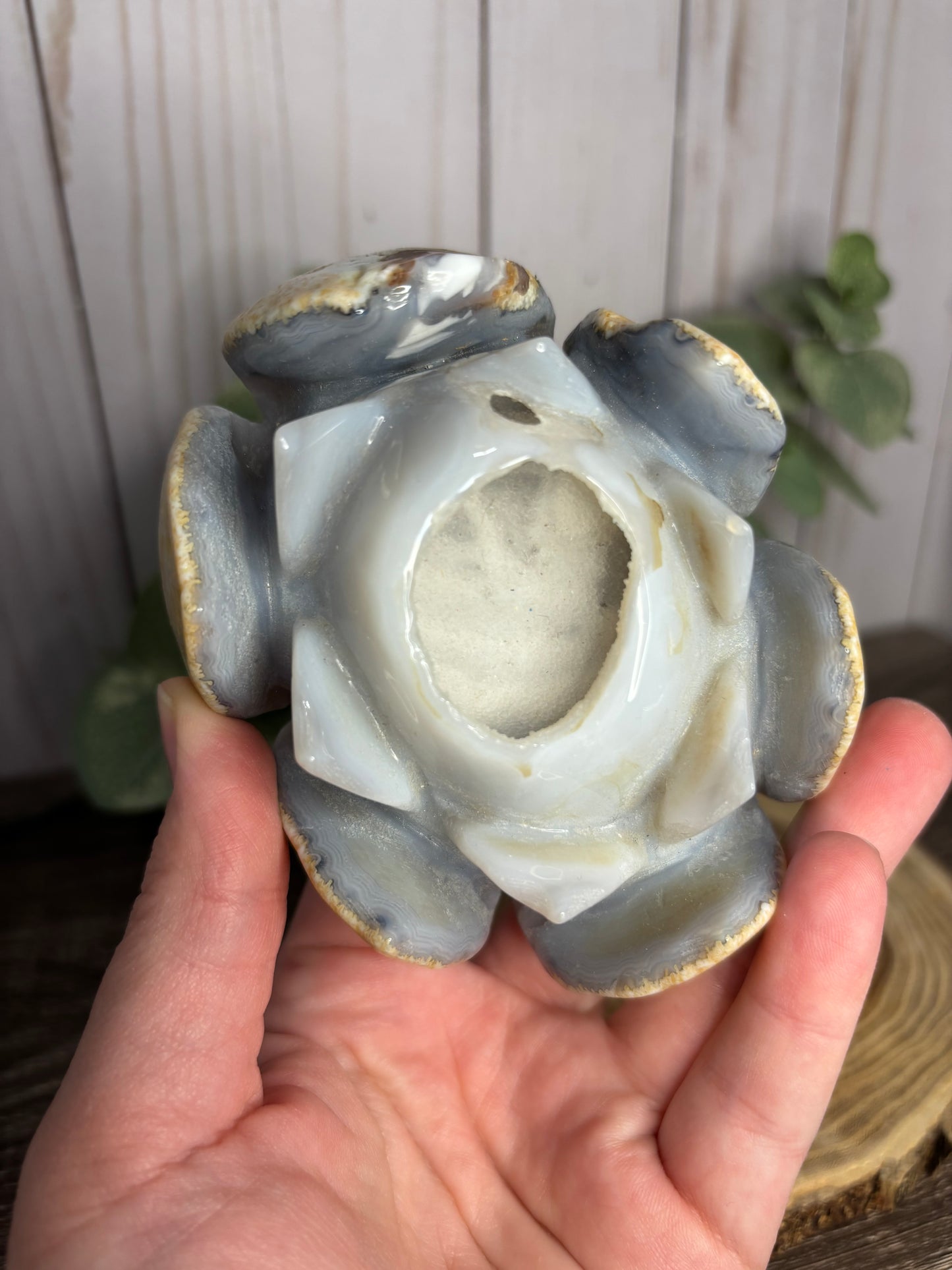 Druzy Agate Lotus Flowers