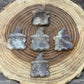 Moonstone Ghost with Witch Hat Carving