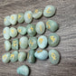 Green Aventurine Rune Stones Set Crystal with Elder Futhark Letterings - Set 2