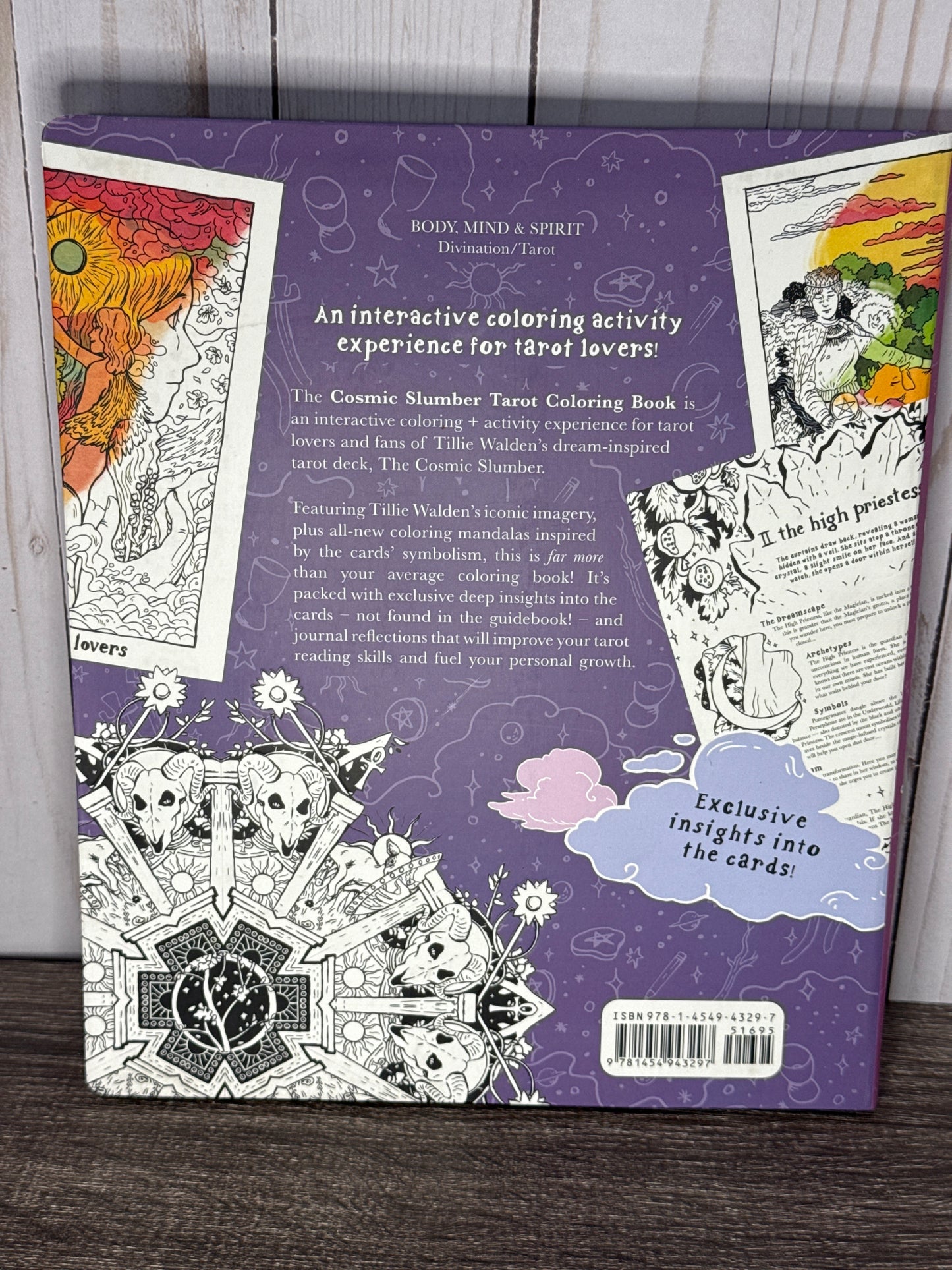 the Cosmic Slumber tarot coloring book