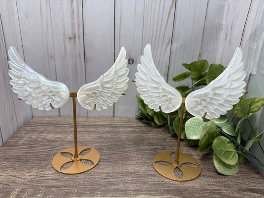 Small Selenite Wings with Stand