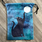 Card Deck or Crystal Pouch , Cat Pawing at Full Moon