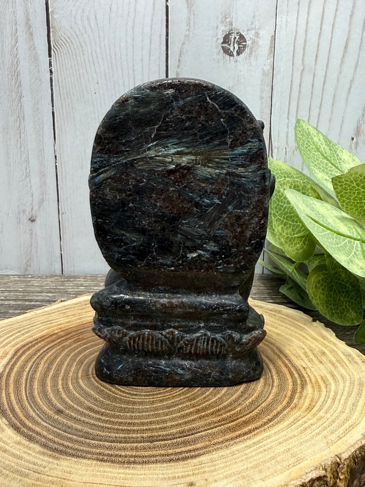 Ganesh Garnet and Astrophyllite Carving - Statement Piece