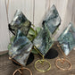 Moss Agate Diamonds with Stand