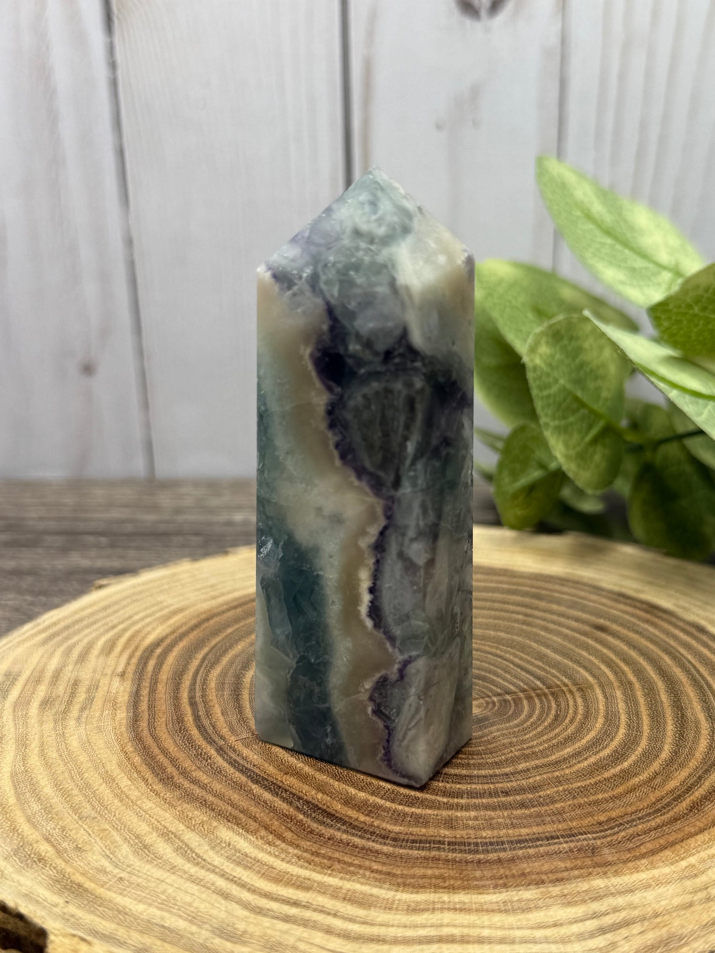 Fluorite Tower (green with a bit of purple, square style)