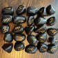 Black Obsidian Rune Stones Set Crystal with Elder Futhark Letterings