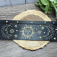Card Stand, Card Holder, Card Board - Wooden Rectangle Sun & Crescent Moons with Faces (black)