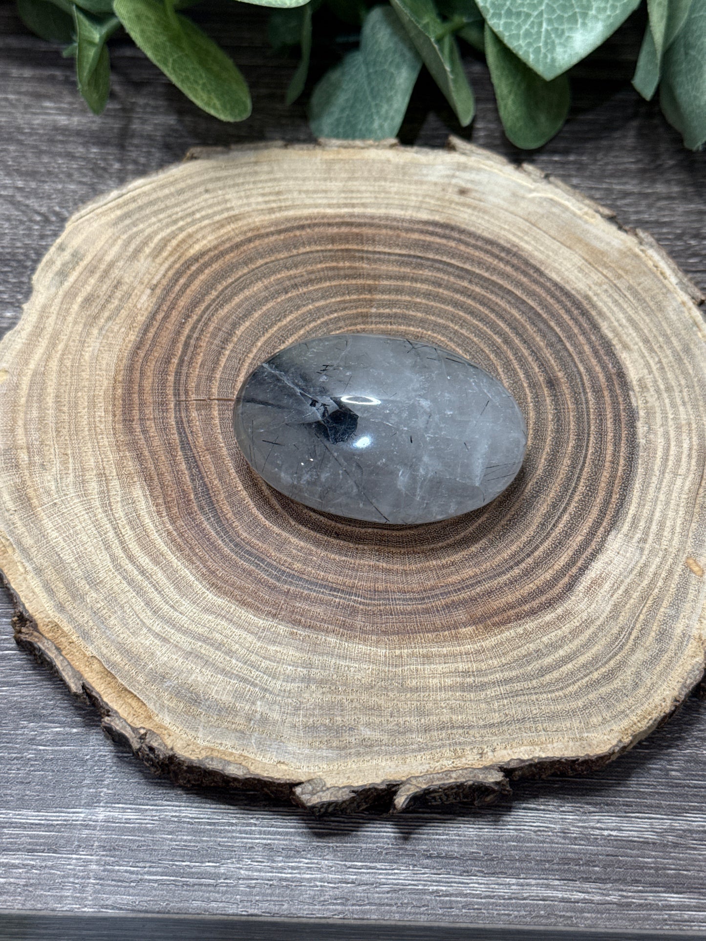 Tourmalated Quartz Palm Stones