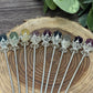 Fluorite Rose Hair Pins