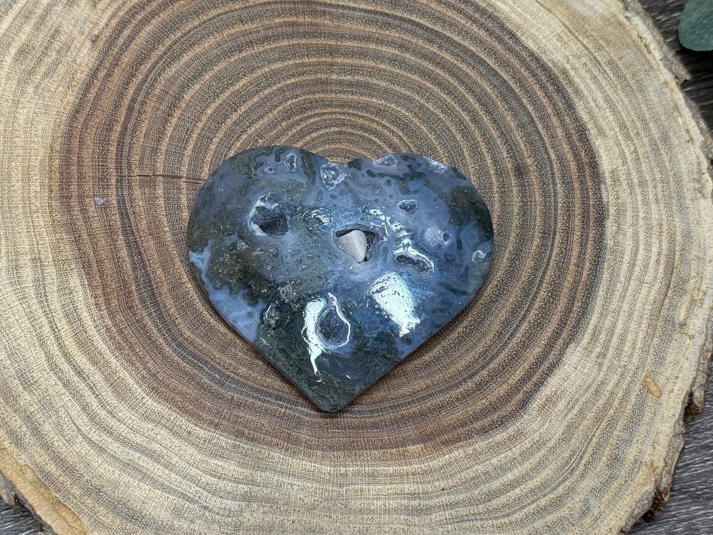 Moss Agate Hearts