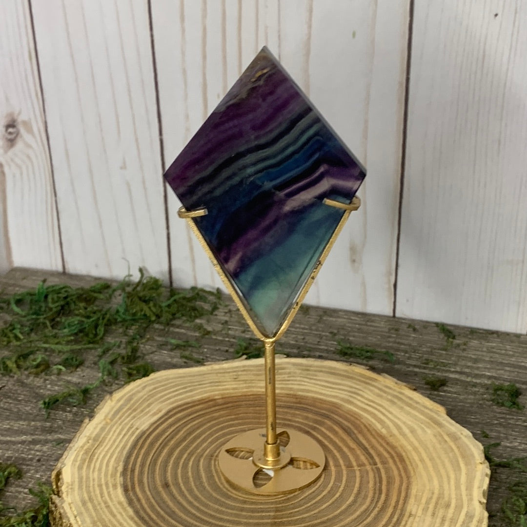 Fluorite on Stand - Diamond Shape