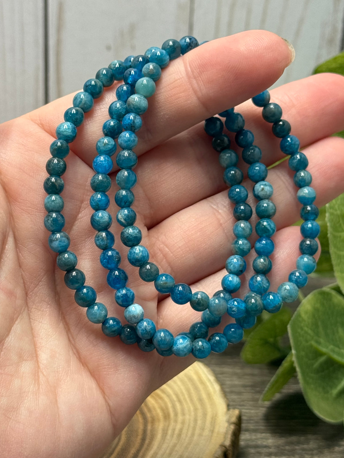 Blue Apatite - Bracelet 4 mm