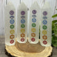 Chakra Carved Selenite Towers
