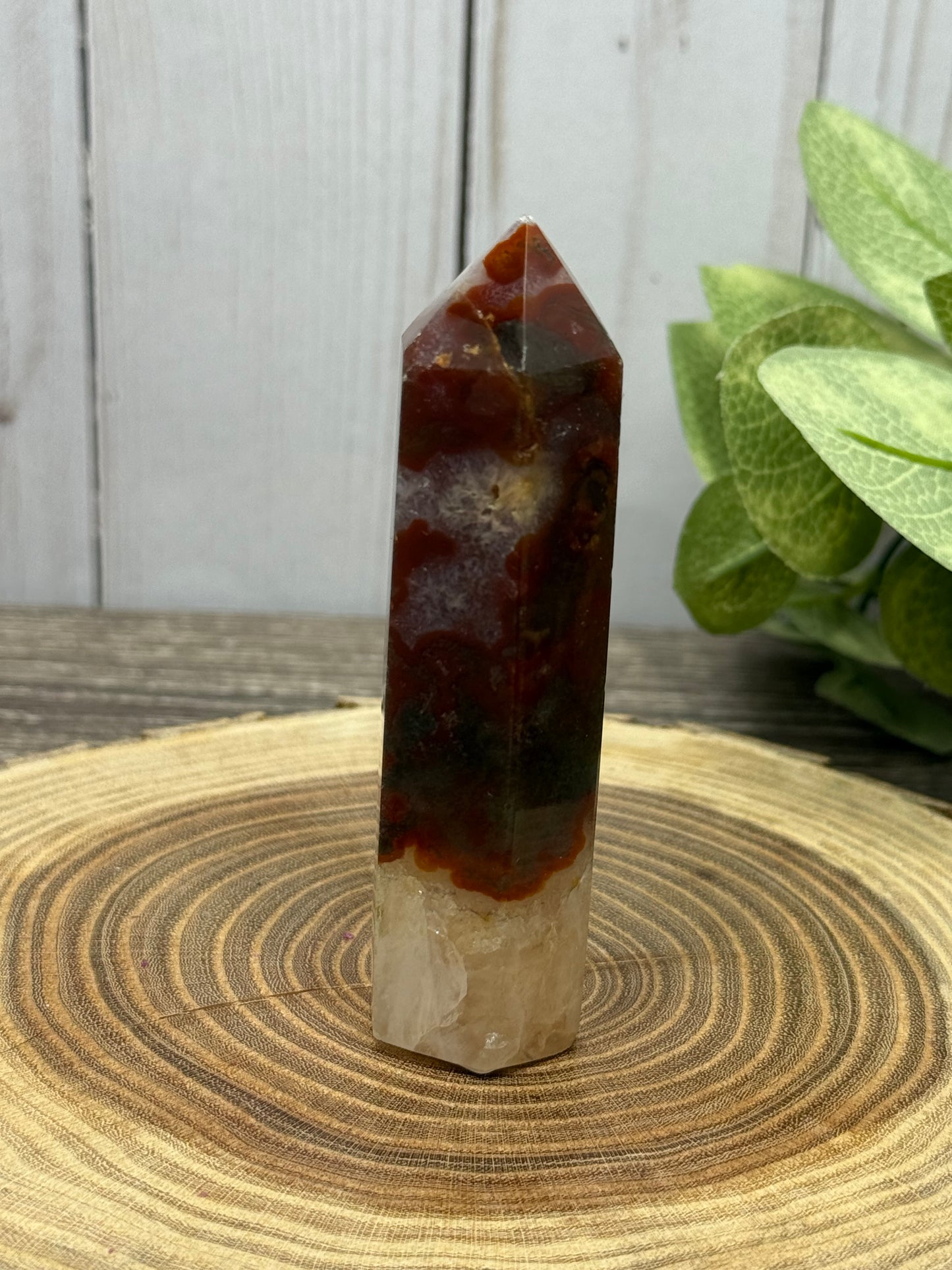 Moss Agate and Carnelian Mixed Tower