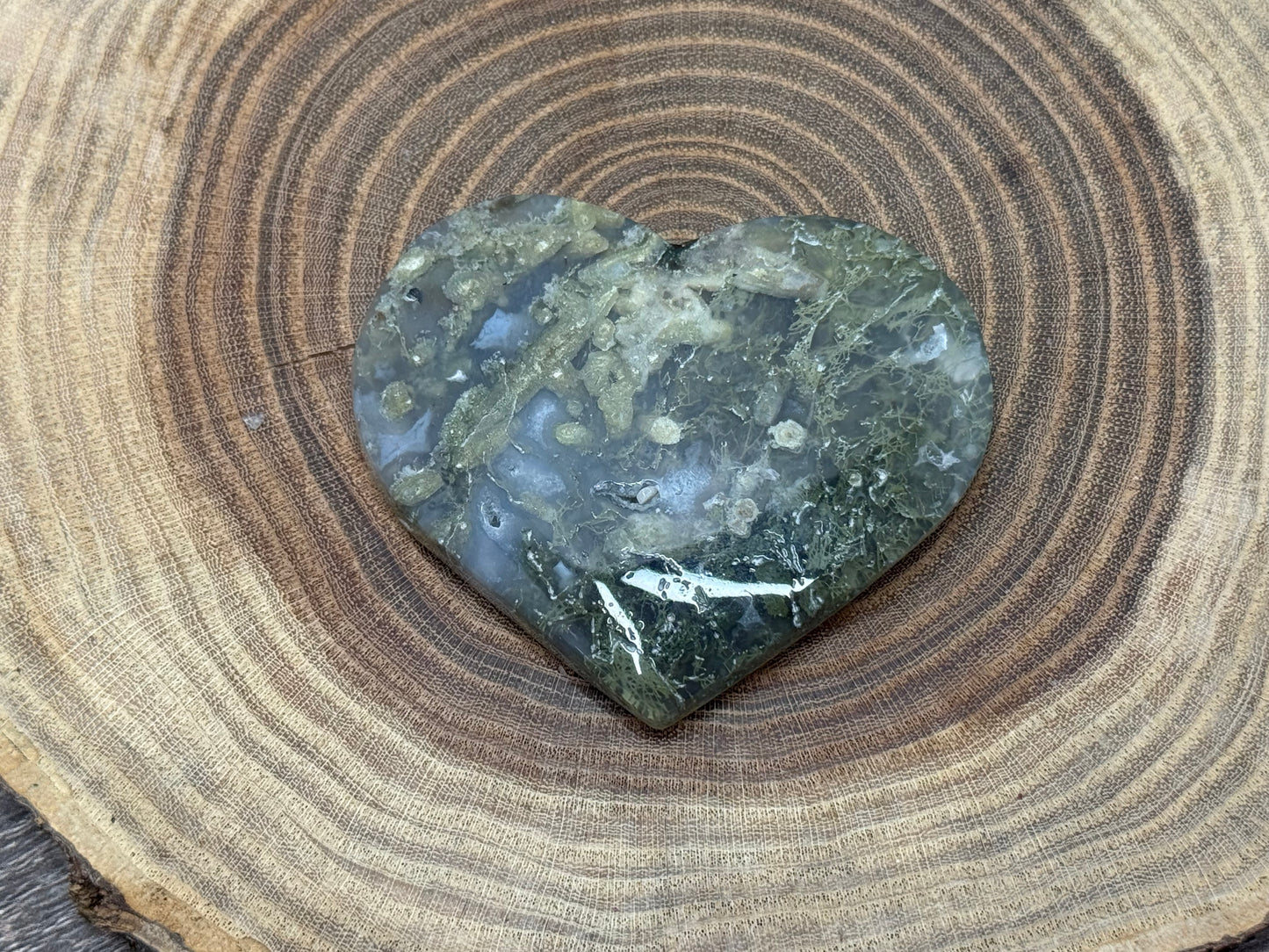 Moss Agate Hearts
