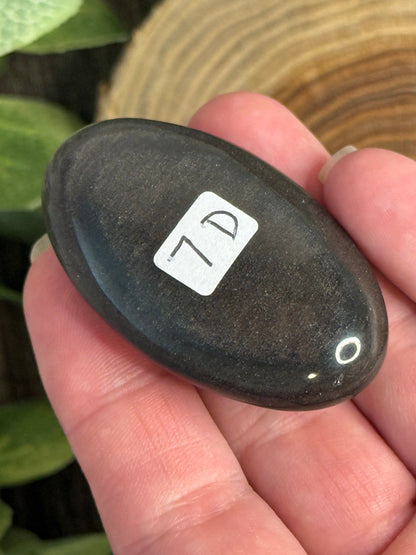 Obsidian - Silver Sheen Palm Stones