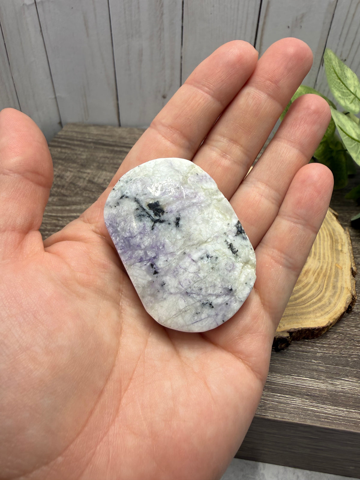 Opal and Fluorite Palm Stones