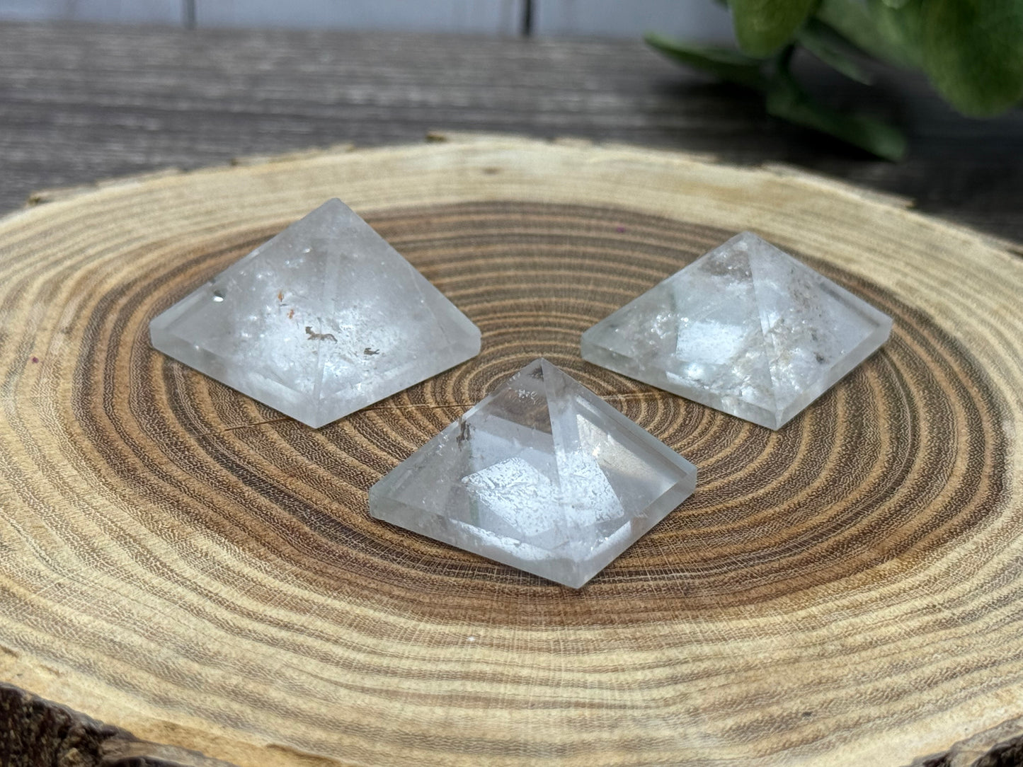 Clear Quartz Pyramid Carving