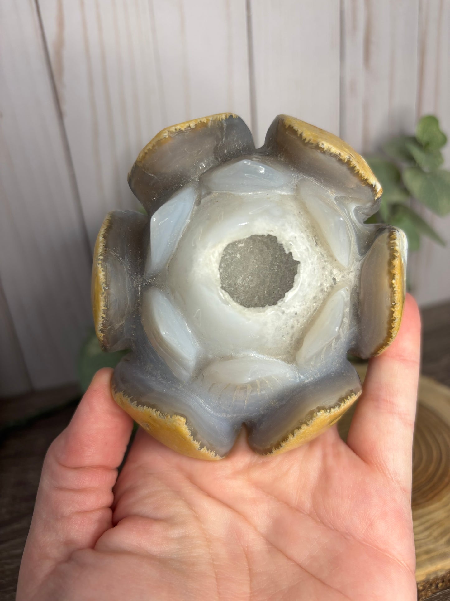 Druzy Agate Lotus Flowers