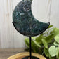 Moss Agate Moons on Stands (larger)