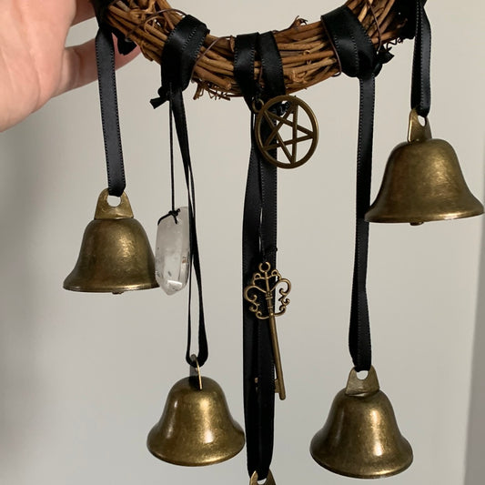 Witch Bells for Home Protection, Handmade Witchy Decor for Attracts Positive and Drive Out Negative, Wicca Supplies