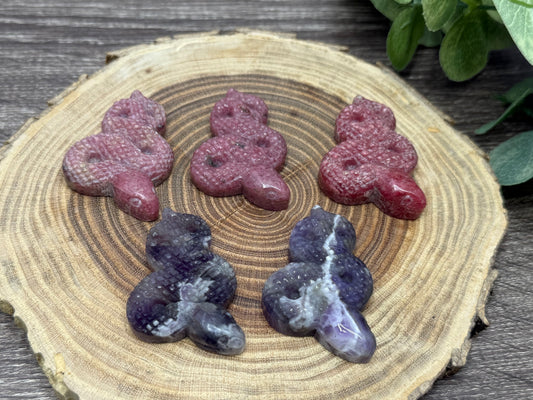 Snakes - Rhodonite and chevron amethyst
