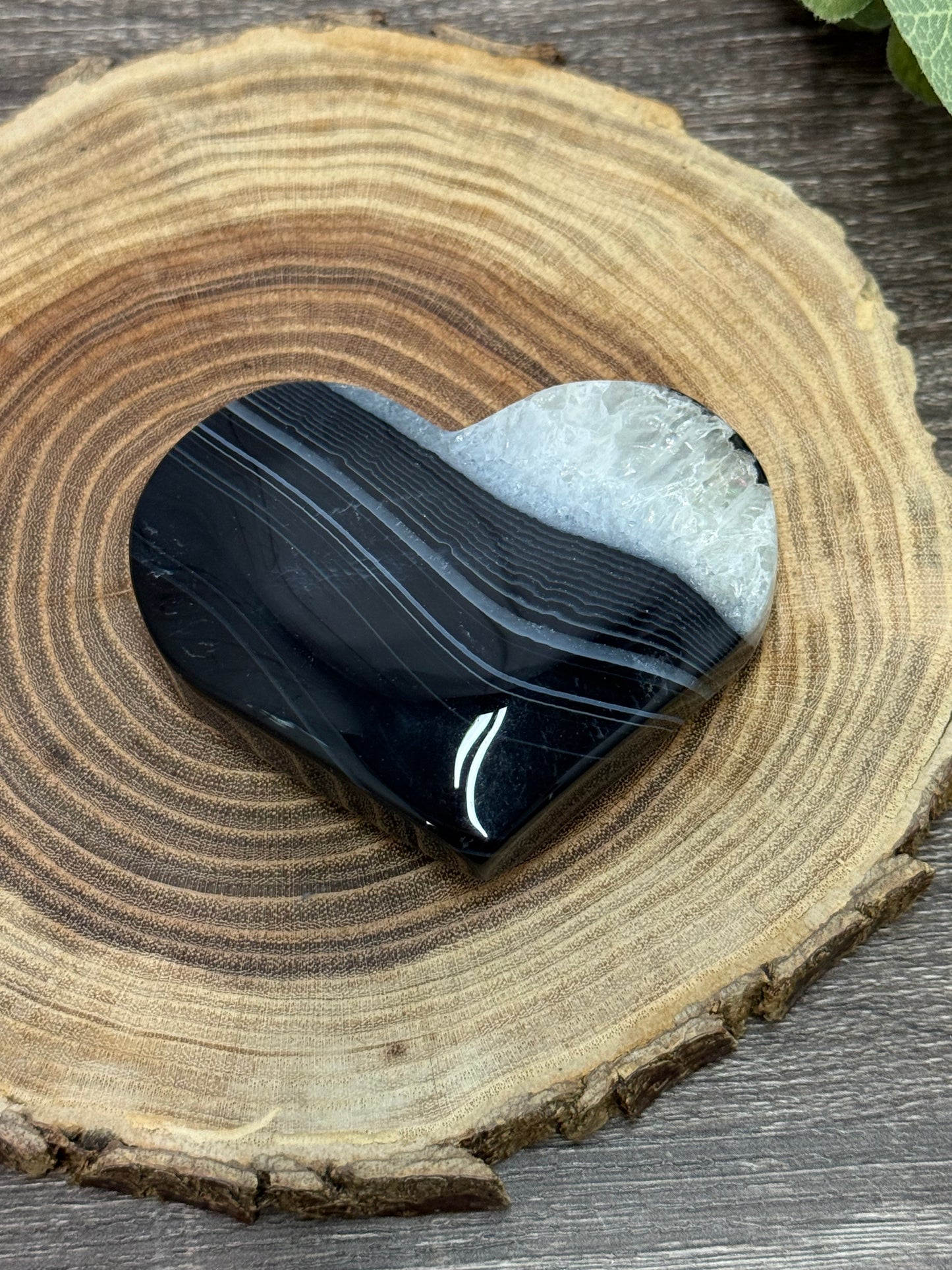 Black Agate Hearts