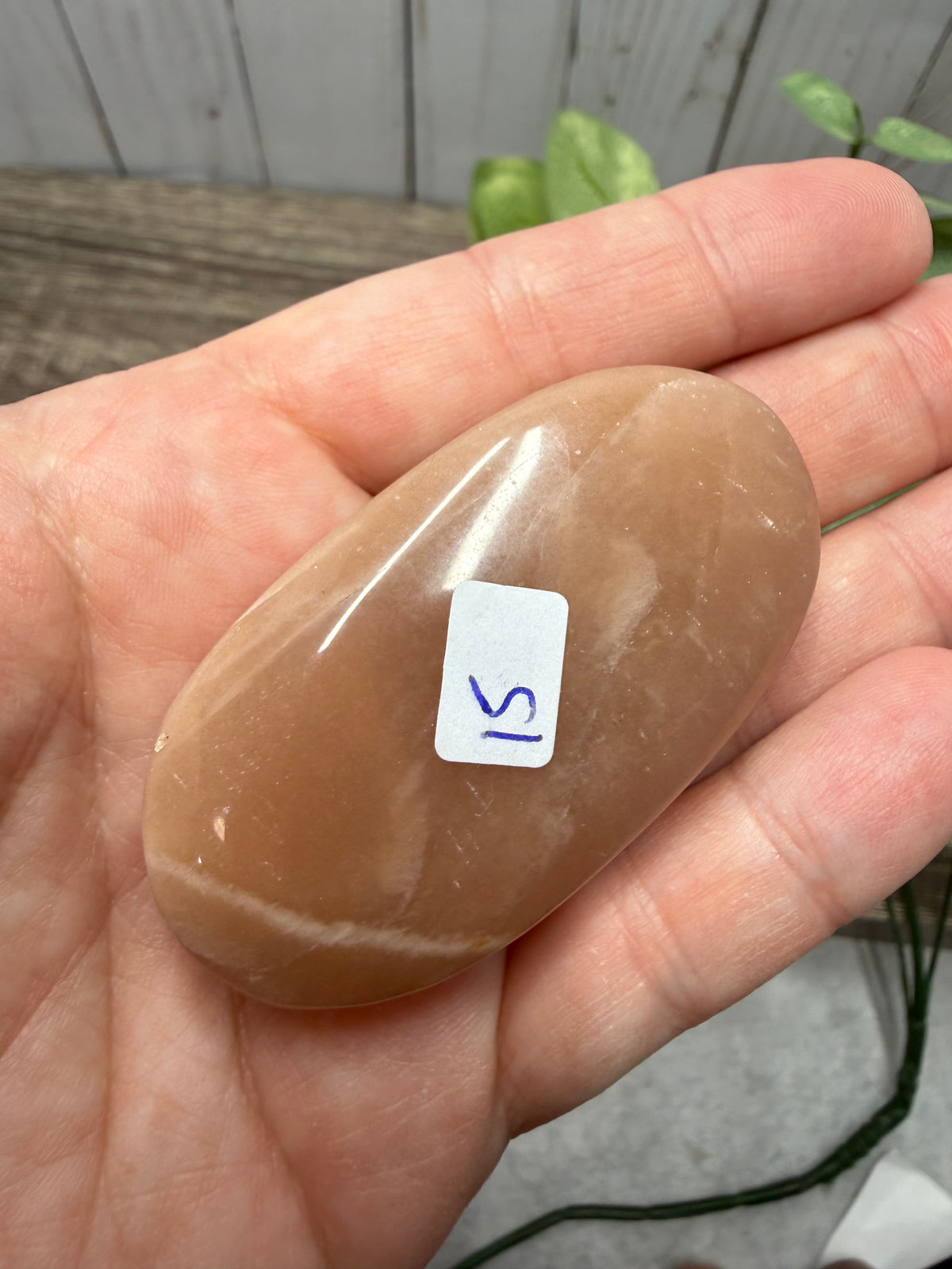 Peach Moonstone Palm Stones