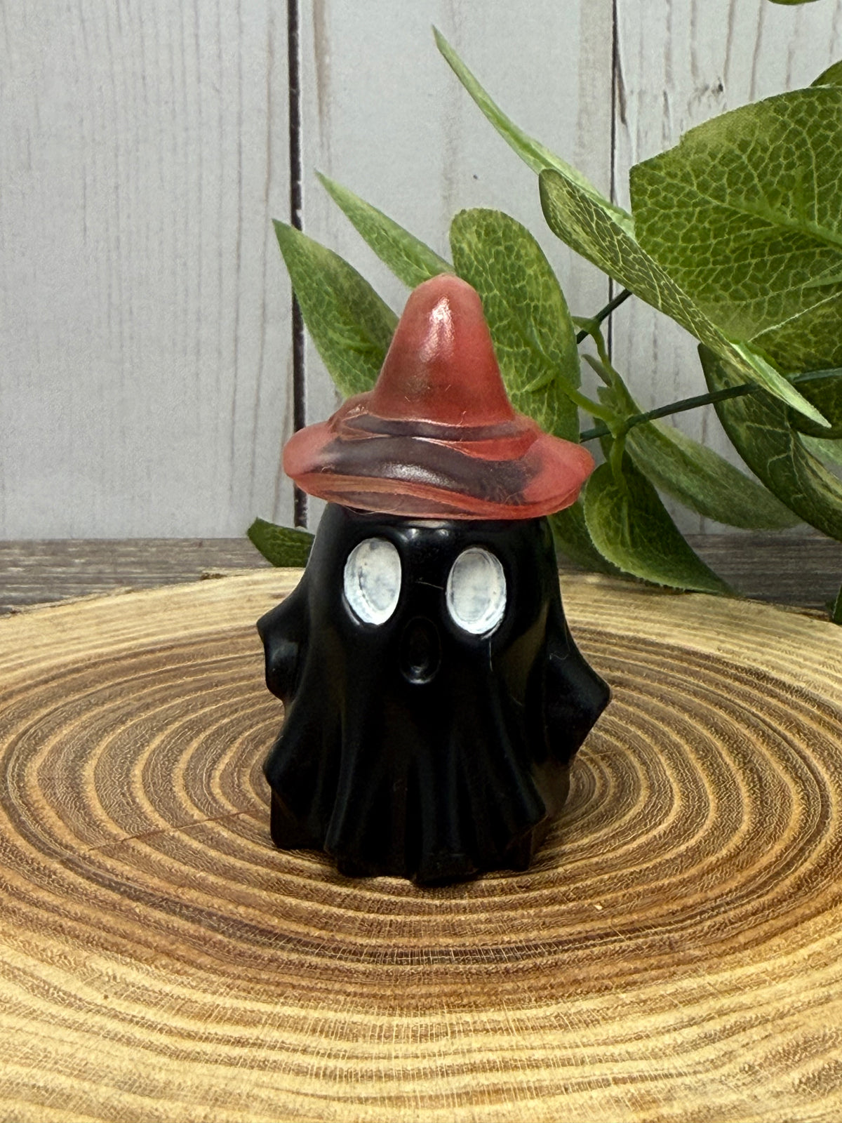 Obsidian Ghost Carving with Different Crystal Hats