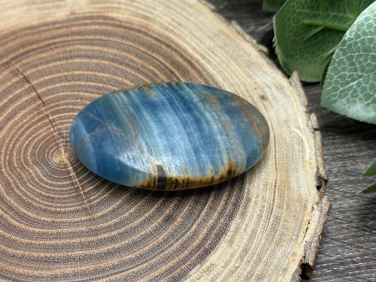 Blue Onyx Palm Stone