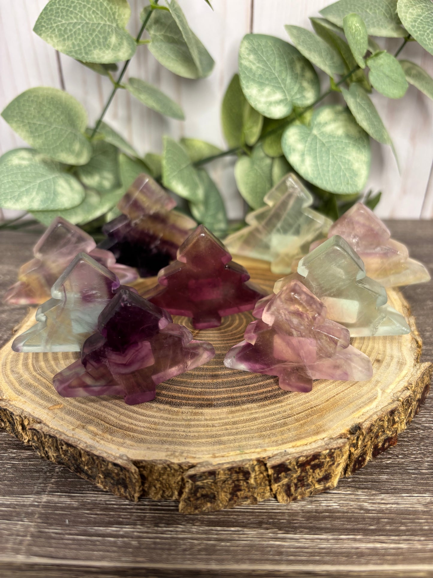 Christmas Tree Crystal Carving (Fluorite)