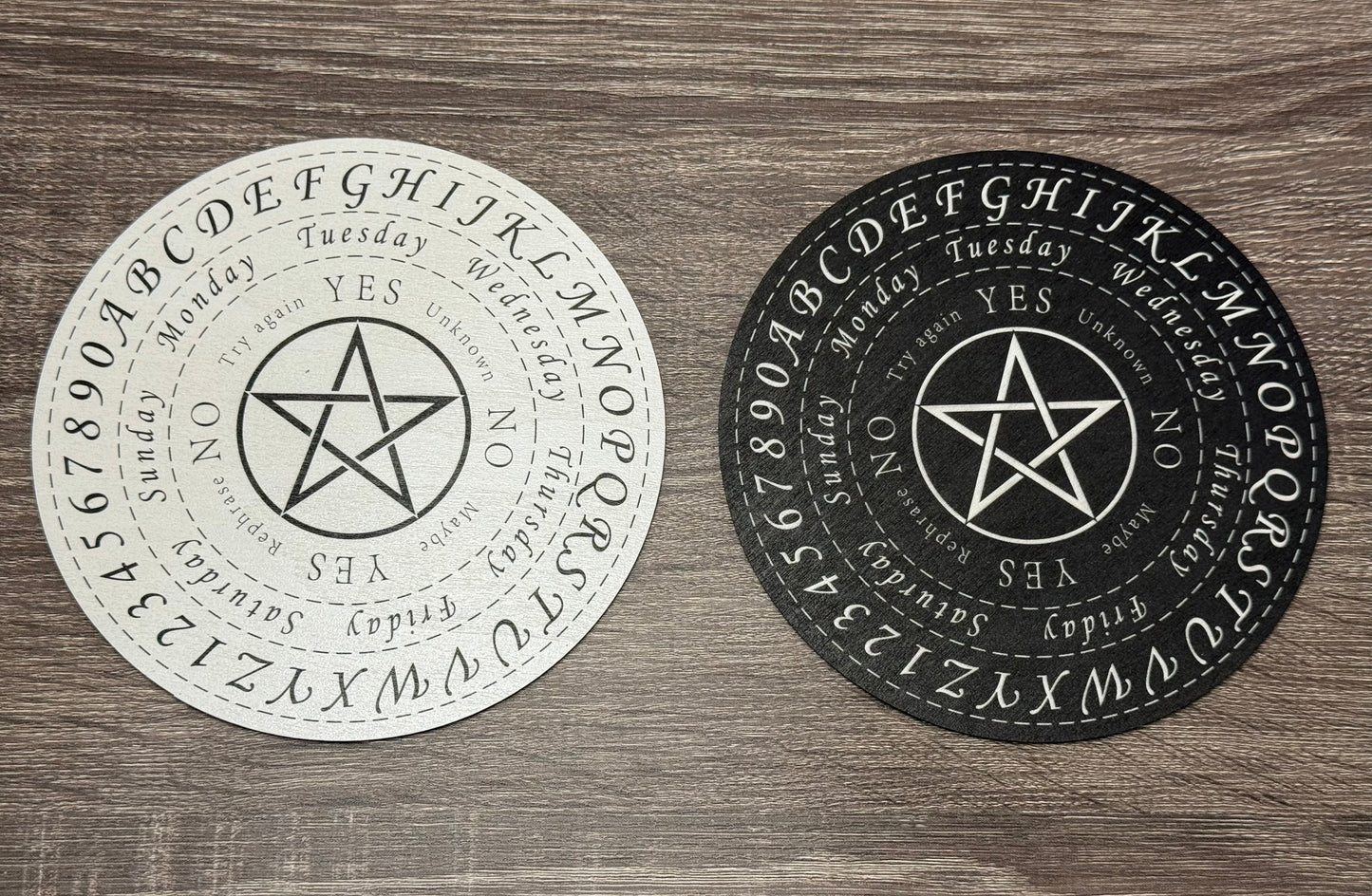 Pendulum Board - Pentacle, Alphabet, Days of the Week, Numbers Black