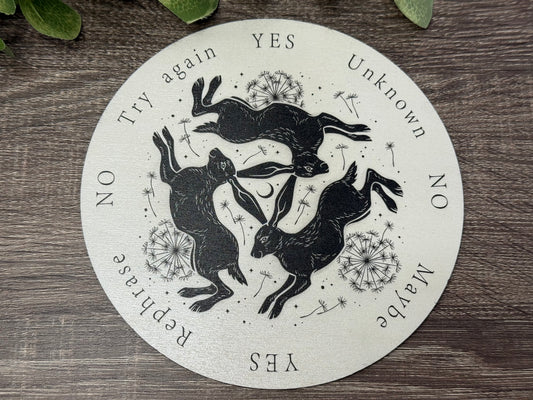 Pendulum Board - Rabbits, Moon and Dandelion - double sided