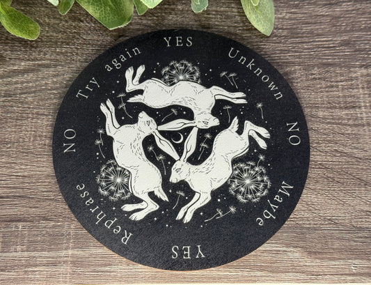 Pendulum Board - Rabbits, Moon and Dandelion - double sided