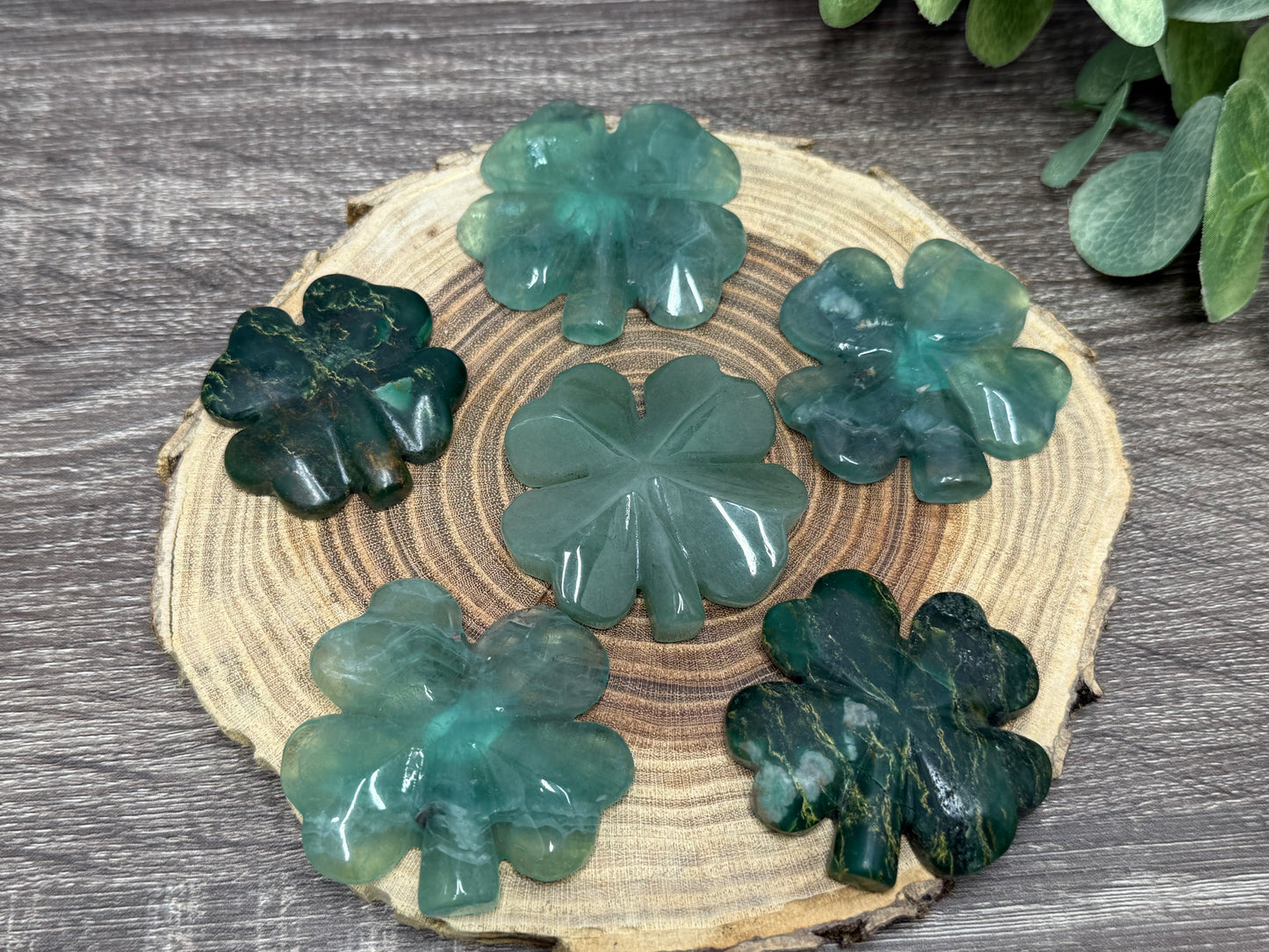 Four Leaf Clovers - various crystals