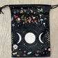 Card Deck or Crystal Pouch - Moon Phases. Flowers, Mushrooms
