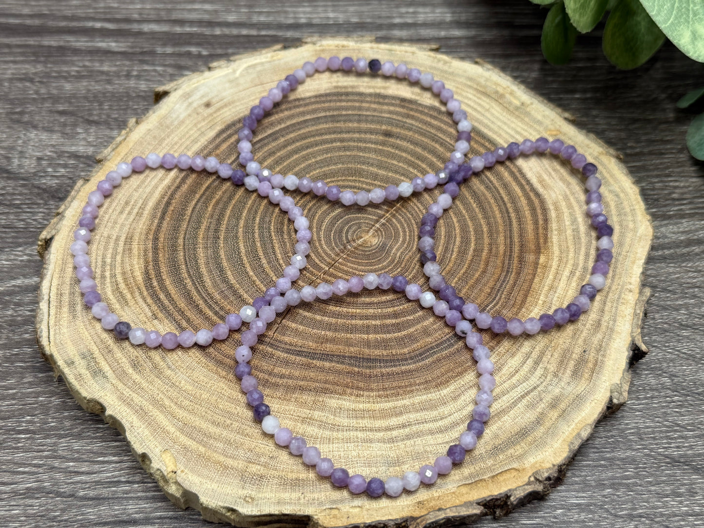 Lepidolite - Faceted Bracelet 4 mm