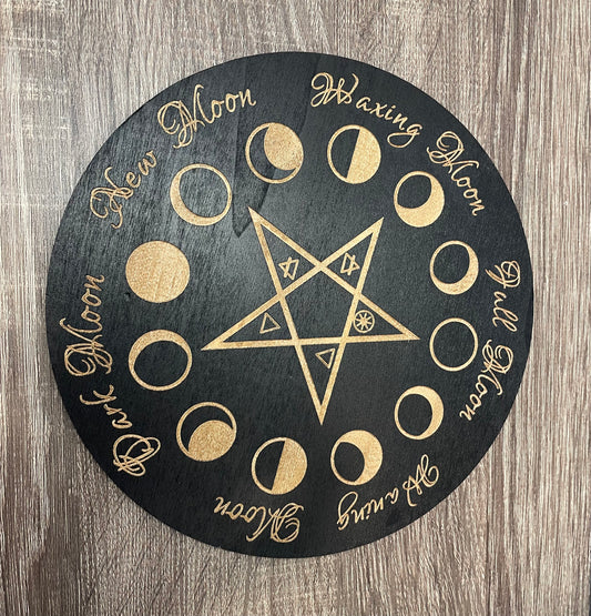 Pendulum Board -  8” Large Star & Moon Phases