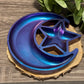 Moon and Star - Wooden (painted metallic)