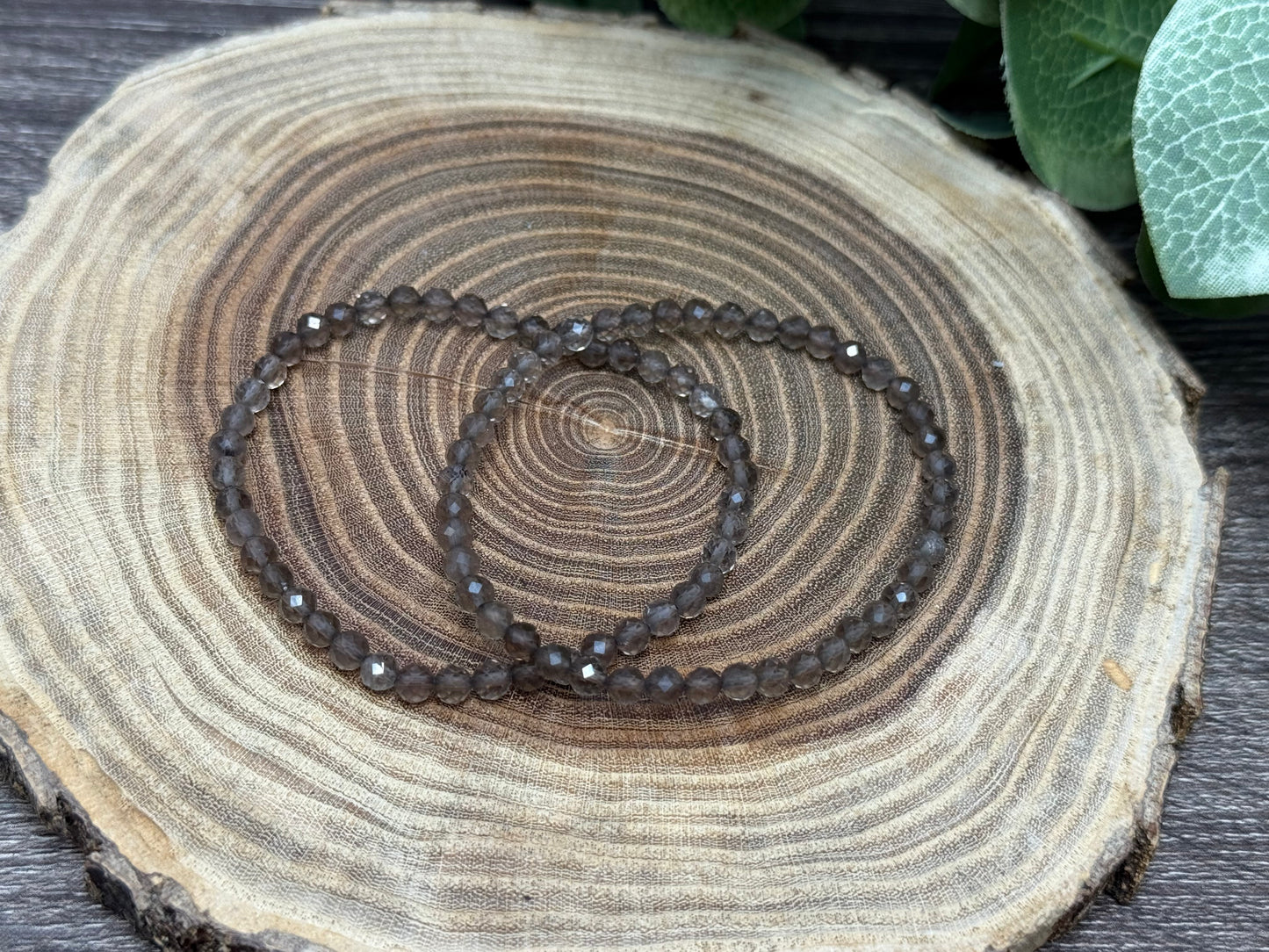 Smokey Quartz - Faceted Bracelet 4 mm